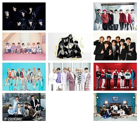 Classic Printnet Pack Of 10 Bts Boys Group K-Pop Music Band Photos
