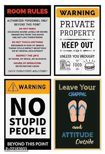 Classic Printnet Paper Funny Poster, Laminated, Multicolour, 12X18 Inch, Pack Of 4