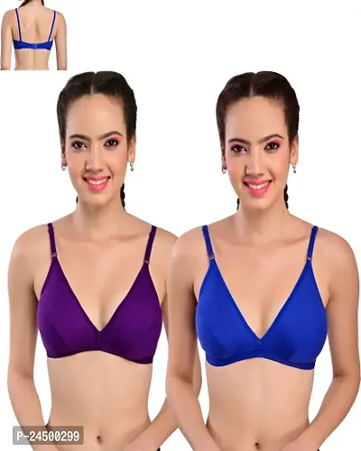 Cotton Blend Bra Non Padded Full Cup Cotton Rich for Women`s and Girls-thumb0