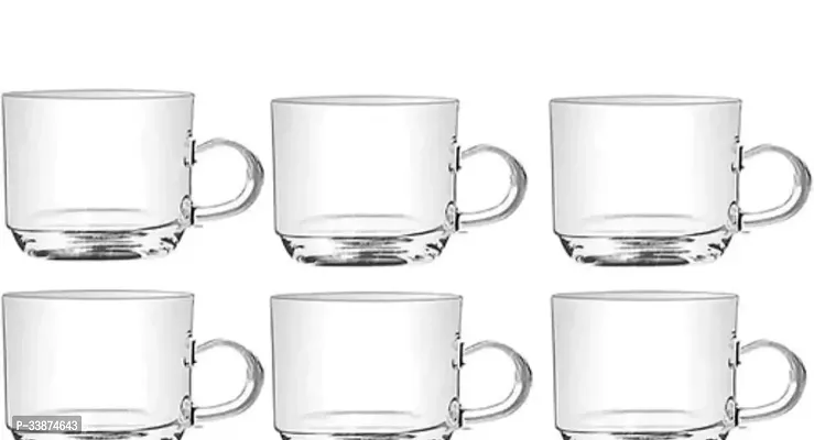 Toughen Glass Roma Tea And Coffee Cup Set Of 6-thumb0