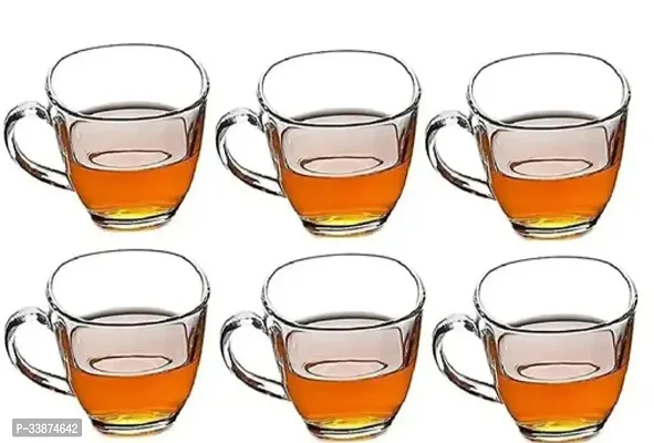 Toughened Glass Tea Cup 185 ML Each Set Of 6