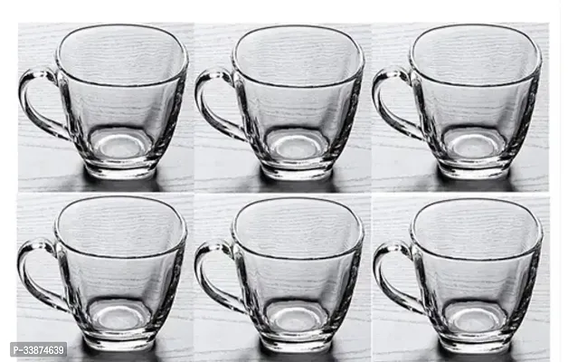 Toughened Glass Tea Cup 185 ML Each Set Of 6-thumb0