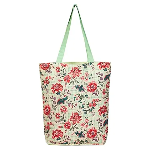 Tikuli Polyester Durable Canvas Large Size Printed Tote Bag for Women with ZIP