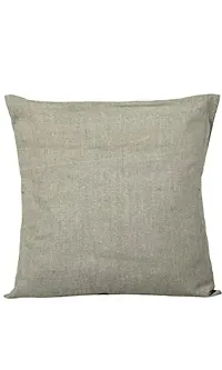 TIKULI Set of 2pcs Decorative Handloom Linen Solid Cushion / Pillow Covers 16 inch X 16 inch-thumb3