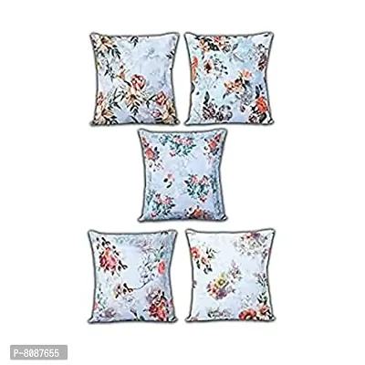 TIKULI Set of 5pcs Decorative Handmade Velvet Printed Floral Cushion / Pillow Covers 20 inch X 20 inch (Pack of 5)