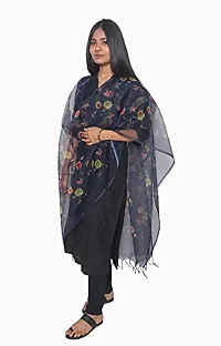 Tikuli Women's Banarasi Organza Floral Digital Printed Dupatta-thumb1