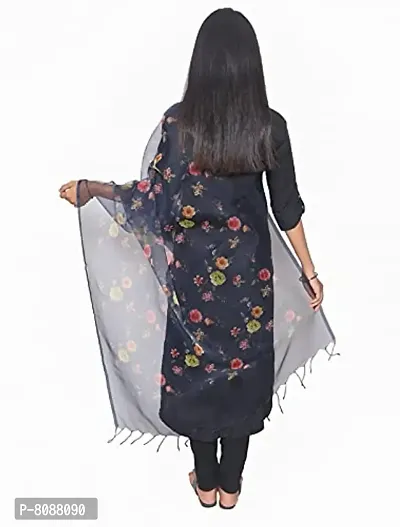 Tikuli Women's Banarasi Organza Floral Digital Printed Dupatta-thumb3