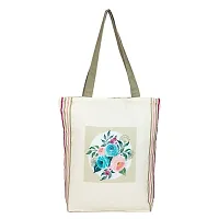 TIKULI Organic Polyester Durable Canvas Large Size Printed Tote Bag for Women with ZIP and Inner Zip Pocket | Shopping Bag for Grocery, Travel, Beach | Shoulder Stylish Handbags for Women, College Bag-thumb2