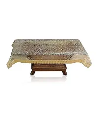 Premium Transclusent PVC 4 Seater Center Table Cover (Golden)-thumb4