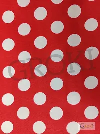 Premium Cotton With PVC Polka Dot Kitchen Apron with Front Pocket (Red)-thumb3