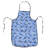 Premium Cotton With PVC Small Checkered Design Kitchen Apron with Front Pockets (Blue, Pack of 1)-thumb1