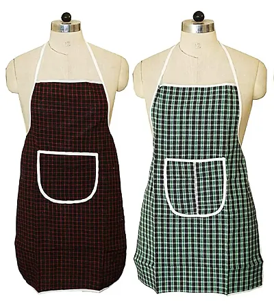 Premium Cotton With PVC Kitchen Apron with Front Pockets, Pack of 2