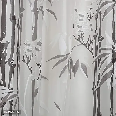 Premium Bamboo Design PVC Shower Curtain with 8 Hooks 7ft (54in x 84in, Grey)-thumb3