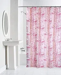 Premium Bamboo Design PVC Shower Curtain with 8 Hooks 9ft (54in x 84in, Pink)-thumb2