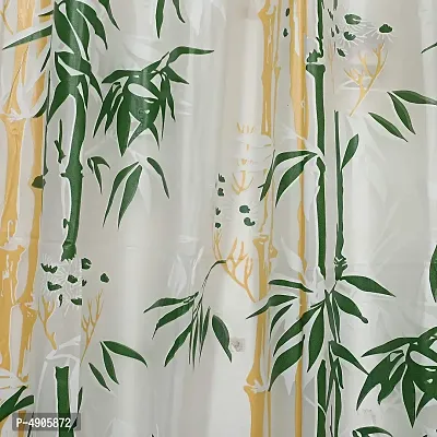 Premium Bamboo Design PVC Shower Curtain with 8 Hooks 9ft (54in x 84in, Green)-thumb4