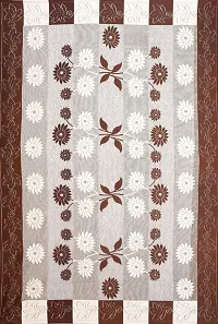 Premium Cotton Floral Dining Table Cover (Brown)-thumb1