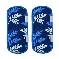 Premium Combo Cotton Knitting Pattern Design Fridge Top Cover and 2 Handle Cover with 3 Fridge Mats (Blue)-thumb4