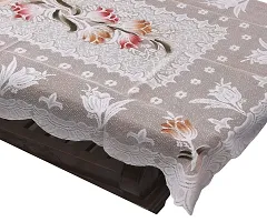 Premium Cotton Net 4 Seater Center Table Cover (Off White)-thumb1