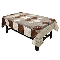 Premium Cotton Net 4 Seater Center Table Cover (Brown)-thumb3