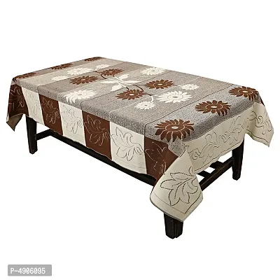Premium Cotton Net 4 Seater Center Table Cover (Brown)-thumb4