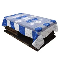 Premium Cotton Net 4 Seater Center Table Cover (Blue)-thumb3