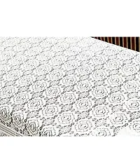 Premium Cotton Net 4 Seater Center Table Cover (White)-thumb3