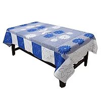 Premium Cotton Net 4 Seater Center Table Cover (Blue)-thumb1