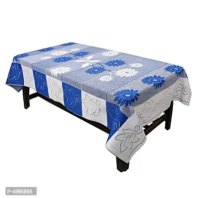 Premium Cotton Net 4 Seater Center Table Cover (Blue)-thumb2