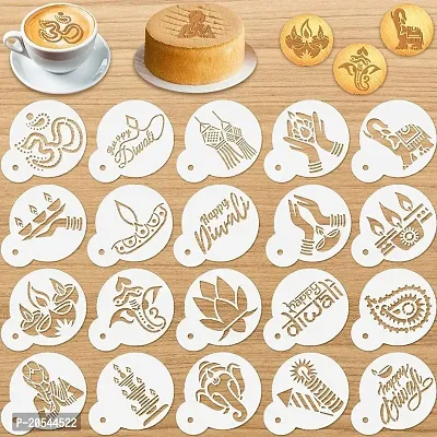 American Elm 20 Pieces Happy Diwali Cookie Stencils