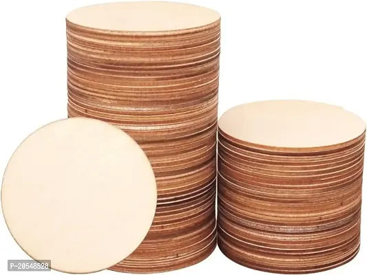American Elm 80pcs Unfinished Wood Circle 3 Inch Wooden Circles for Crafts-thumb0