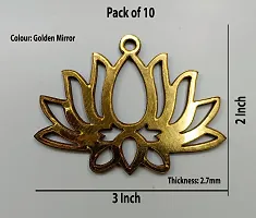 American Elm Pack of 10 Golden MDF Lotus Cutout (2x3 Inch)-thumb3