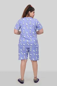 Trendy Fashionable Printed Polycotton T-Shirt And Shorts Set For Women Pack of 2-thumb1