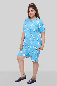 Trendy Fashionable Printed Polycotton T-Shirt And Shorts Set For Women Pack of 2-thumb2