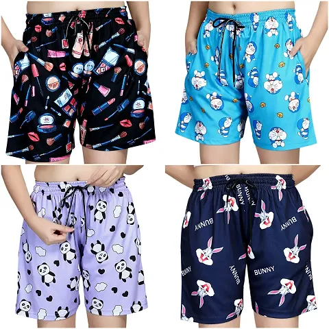 Trendy Fashionable Women Shorts Combo of 4