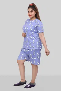 Trendy Fashionable Printed Polycotton T-Shirt And Shorts Set For Women Pack of 1-thumb2