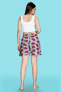 Stylish Fancy Polycotton Printed Shorts Combo For Women Pack Of 2-thumb1