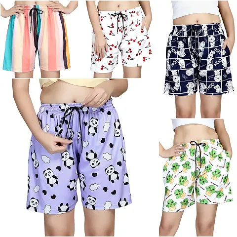 Hot Selling!!! Pack Of 5 Night Shorts For Women and Girls