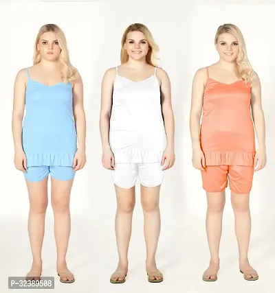 Stylish Camisole Nightsuit For Women Pack of 3-thumb0