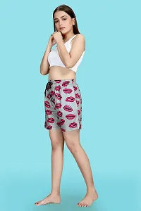 Stylish Fancy Polycotton Printed Shorts Combo For Women Pack Of 2-thumb2