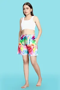 Stylish Fancy Polycotton Printed Shorts Combo For Women Pack Of 2-thumb2