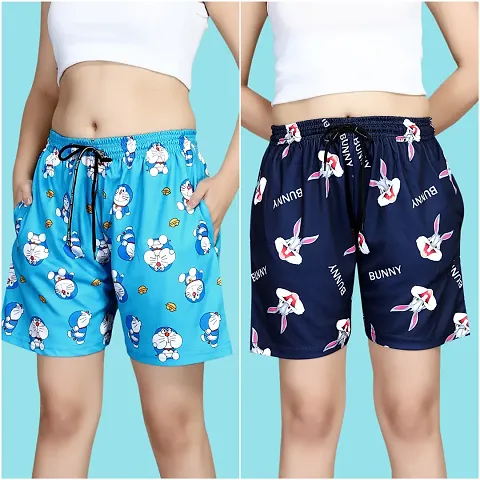 New Arrival Printed Night Shorts Pack Of 2