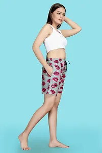 Stylish Fancy Polycotton Printed Shorts Combo For Women Pack Of 2-thumb2