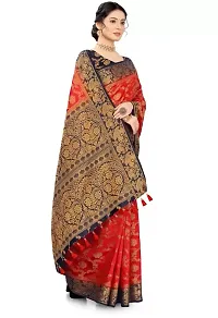 Stylish Cotton Silk Red Jacquard Saree with Blouse piece-thumb2
