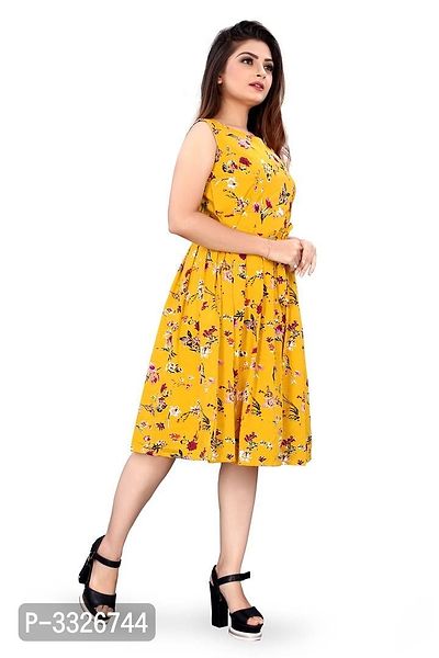 Fit And Flare Knee Length Dress For Women's-thumb3