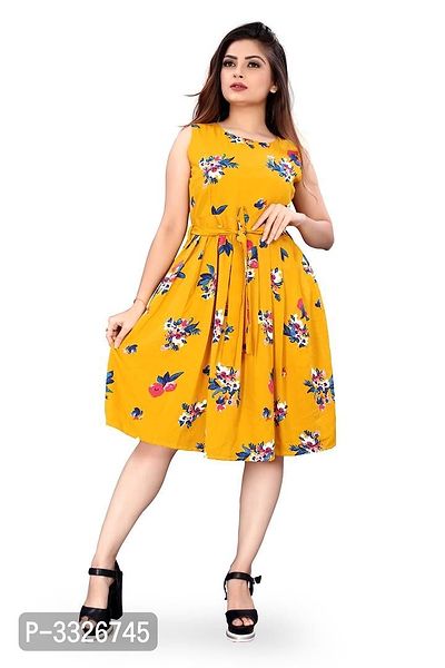 Modelty Fit And Flare Knee Length Dress For Women-thumb0
