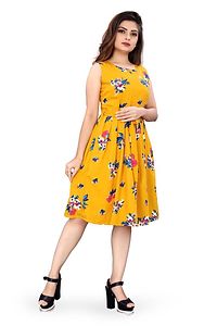 Modelty Fit And Flare Knee Length Dress For Women-thumb2