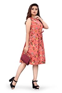 Fit And Flare Knee Length Dress For Women's-thumb2