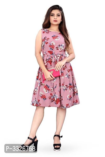 Modelty Fit And Flare Knee Length Dress For Women's-thumb0