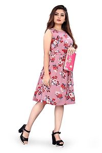 Modelty Fit And Flare Knee Length Dress For Women's-thumb2