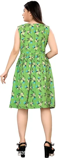 Stylish Fancy Crepe Printed Knee Length Fit And Flare Dress For Women-thumb2